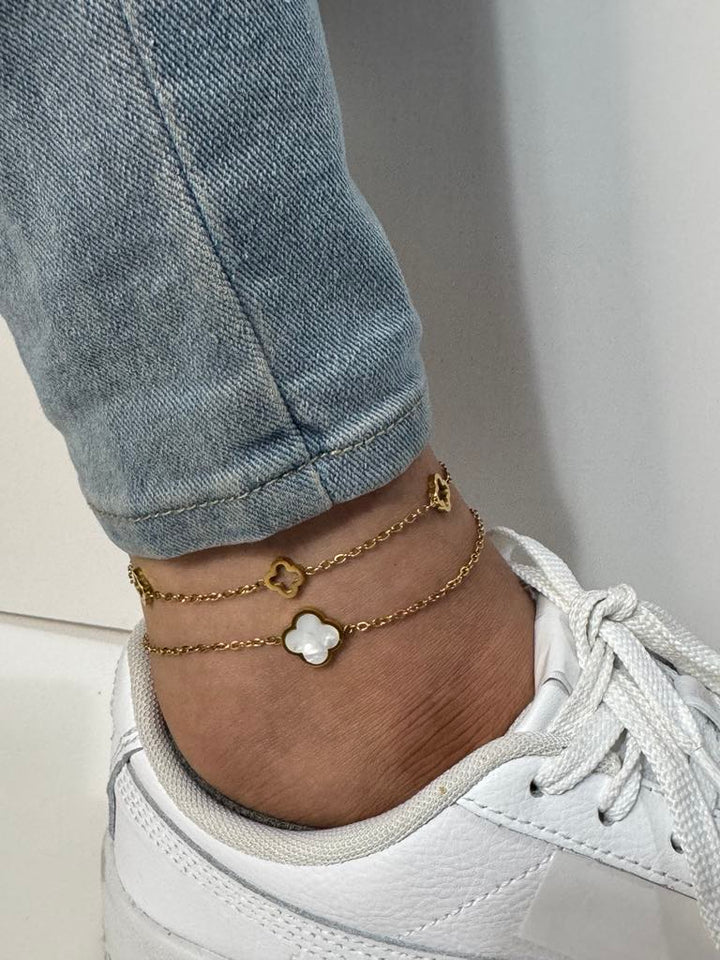 DoubleClif - Bracelet de cheville en acier inoxydable