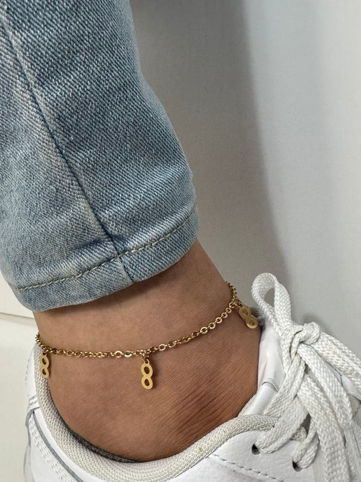 Infini - Bracelet de cheville en acier inoxydable