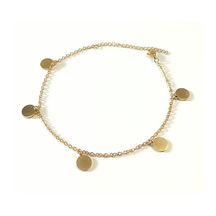 5 Médailles - Bracelet de cheville en acier inoxydable