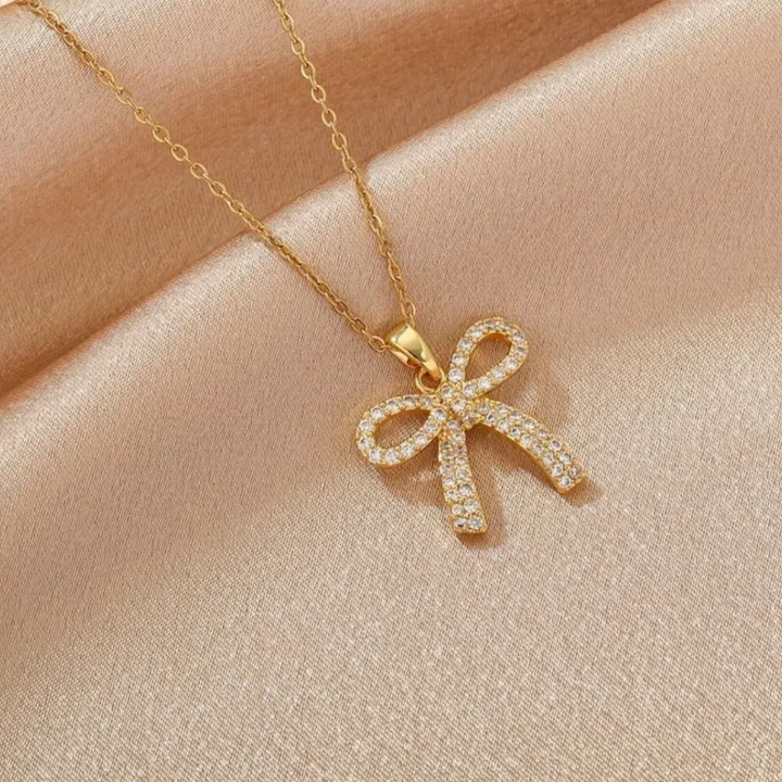 PapilNox™ | Collier double en acier inoxydable & Cristaux