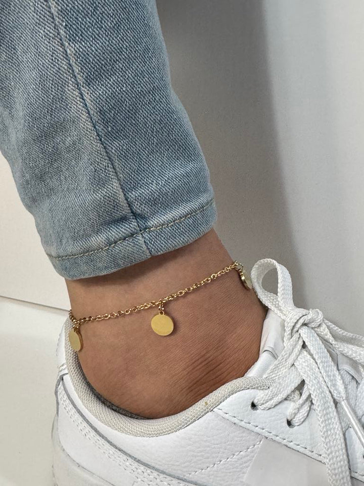 5 Médailles - Bracelet de cheville en acier inoxydable