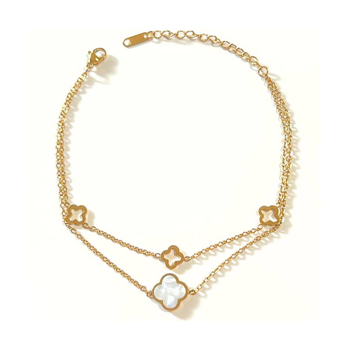 DoubleClif - Bracelet de cheville en acier inoxydable