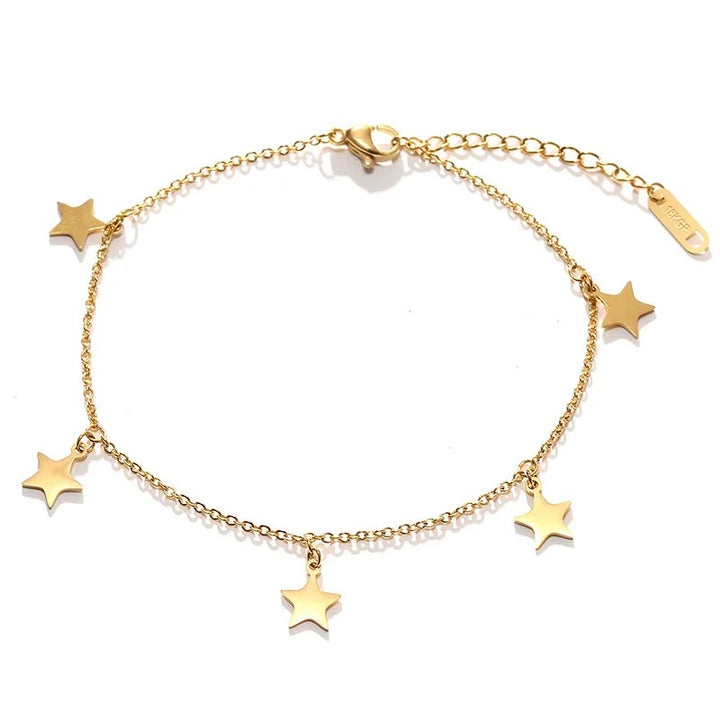 5 Étoiles - Bracelet de cheville en acier inoxydable